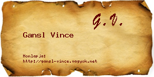 Gansl Vince névjegykártya
